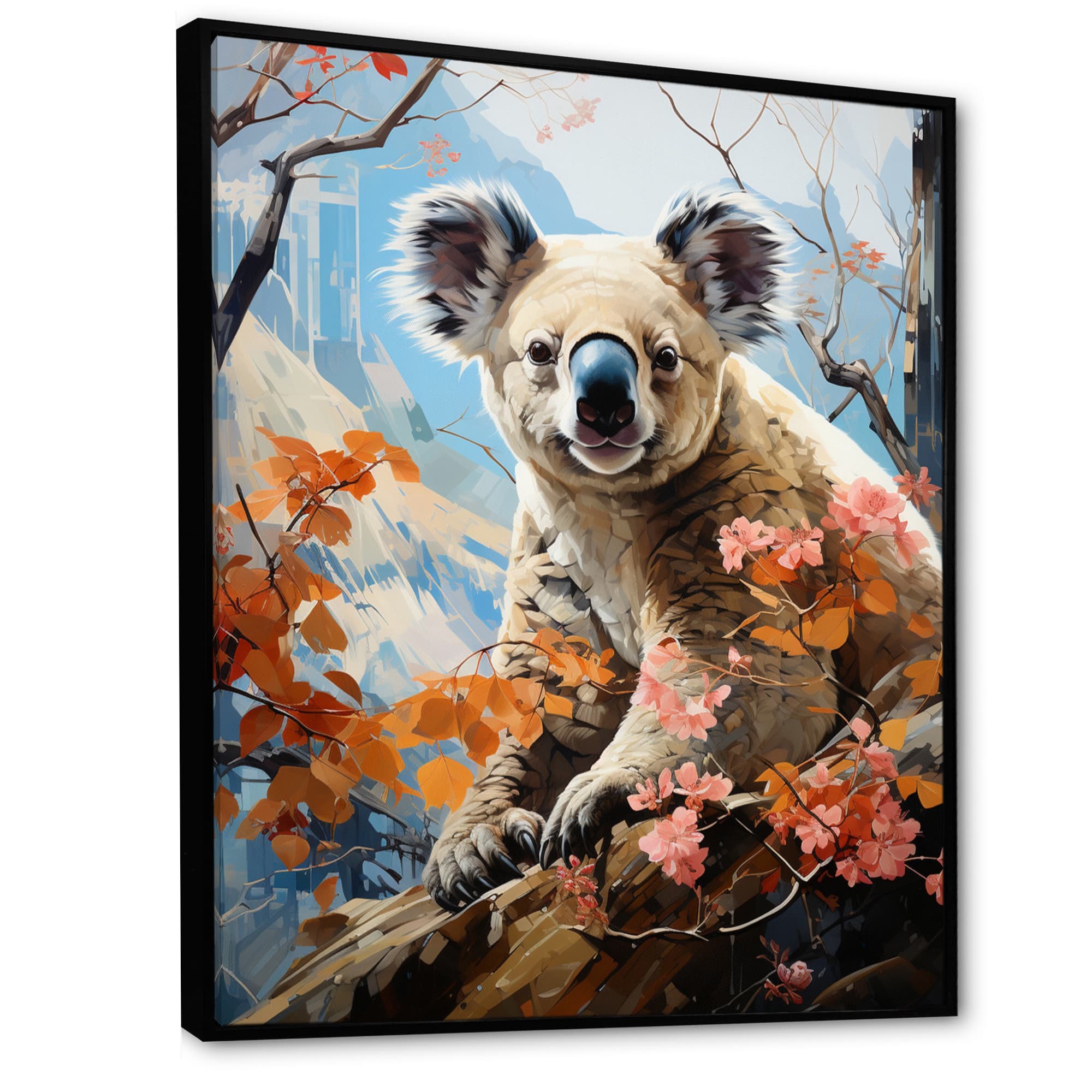 Designart "Koala Koalas Serenity Pastoral II" Animals Koala Framed Canvas Prints Bed Bath